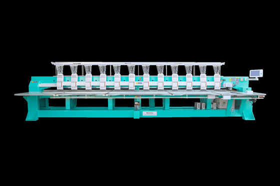 6 Warna Flat Embroidery Machine Multi Head Dengan Fungsi Trimmer Otomatis