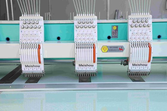 6 Warna Flat Embroidery Machine Multi Head Dengan Fungsi Trimmer Otomatis