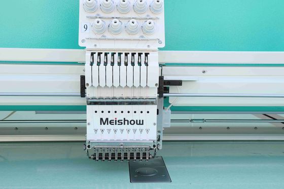 Flat Computerized High Speed Embroidery Machine Custom Dengan Kepala Kunci Motor 1200RPM
