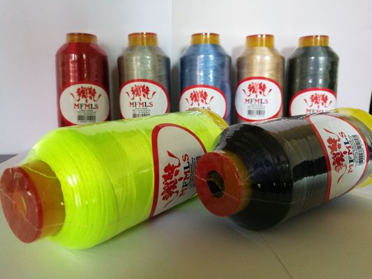 120D 100% poliester bordir benang 5000 meter per kerucut untuk bordir dan menjahit