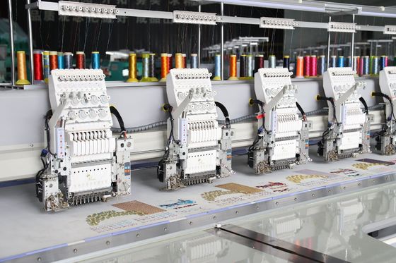 Mesin High Speed 6 Heads Computer Sequin Embroidery Dengan Fungsi Cording Embroidery