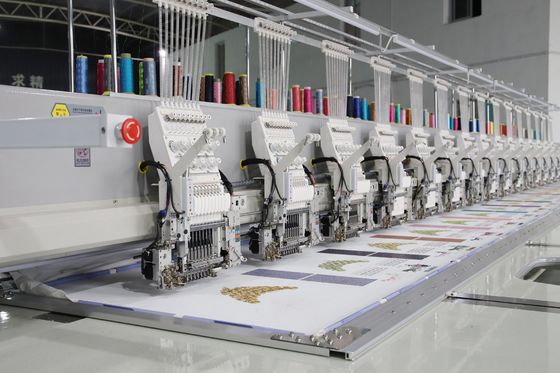 15 Kepala Cording bordir Mesin 9 Jarum Komputerisasi Twin Sequin bordir Mesin